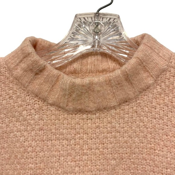 LOU & GREY Knit Mock Neck Alpaca Sweater in Peach Pink - Picture 3 of 6